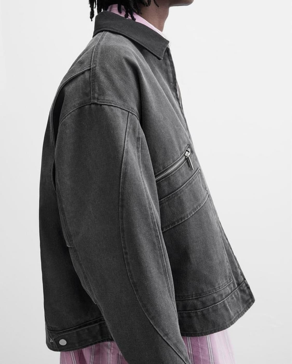 24FW 그레이 페이디드 지퍼 워크자켓 상품이미지1