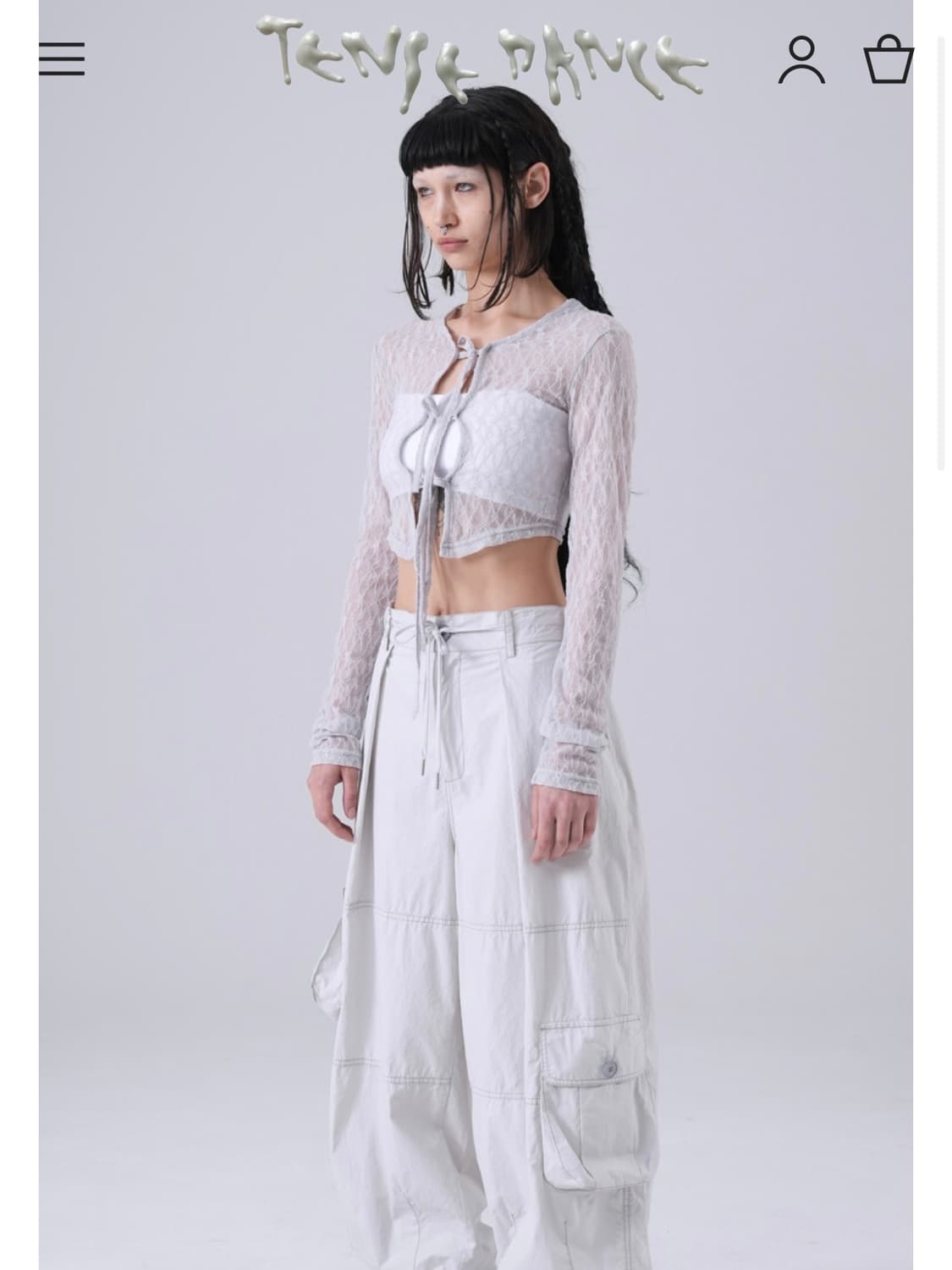 Lace strap top_light grey 상품이미지6