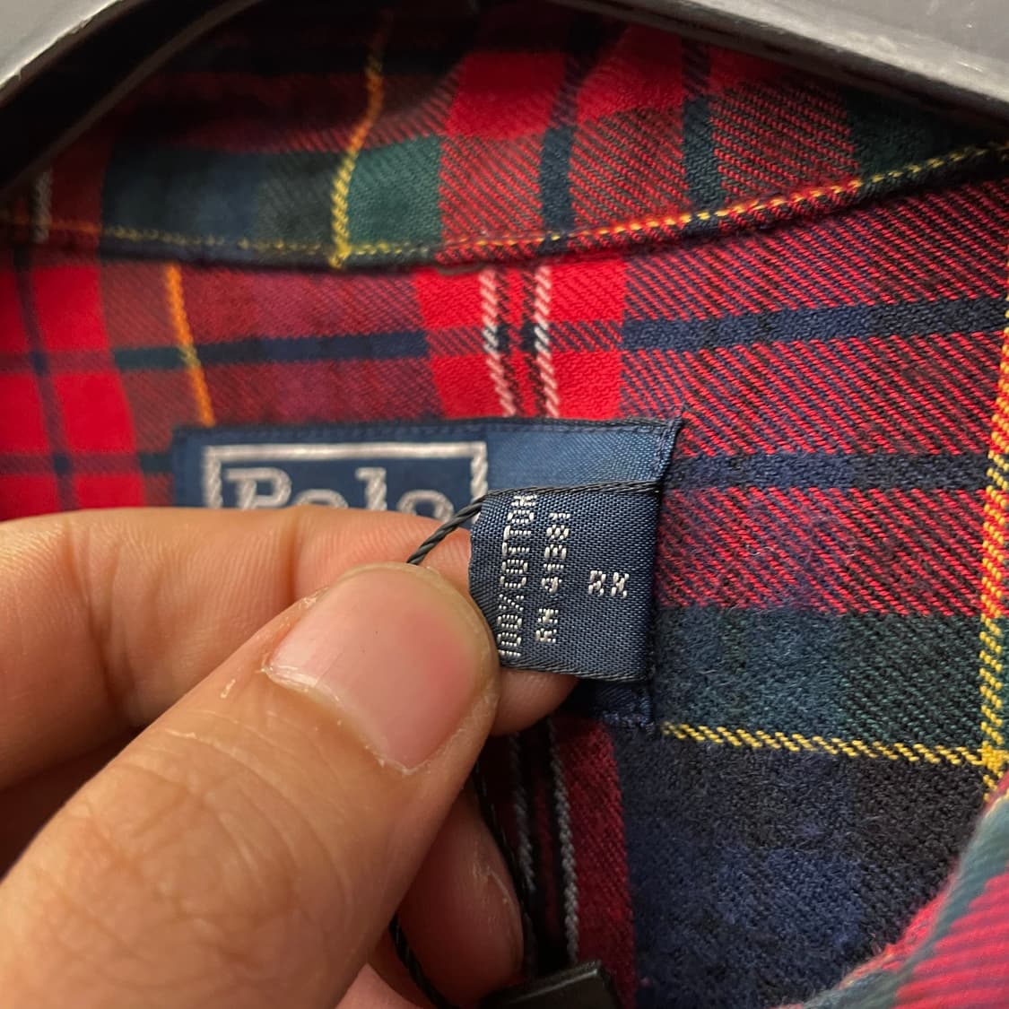 90s 폴로 랄프로렌 체크 엘보 패치 플란넬 셔츠 상품이미지8