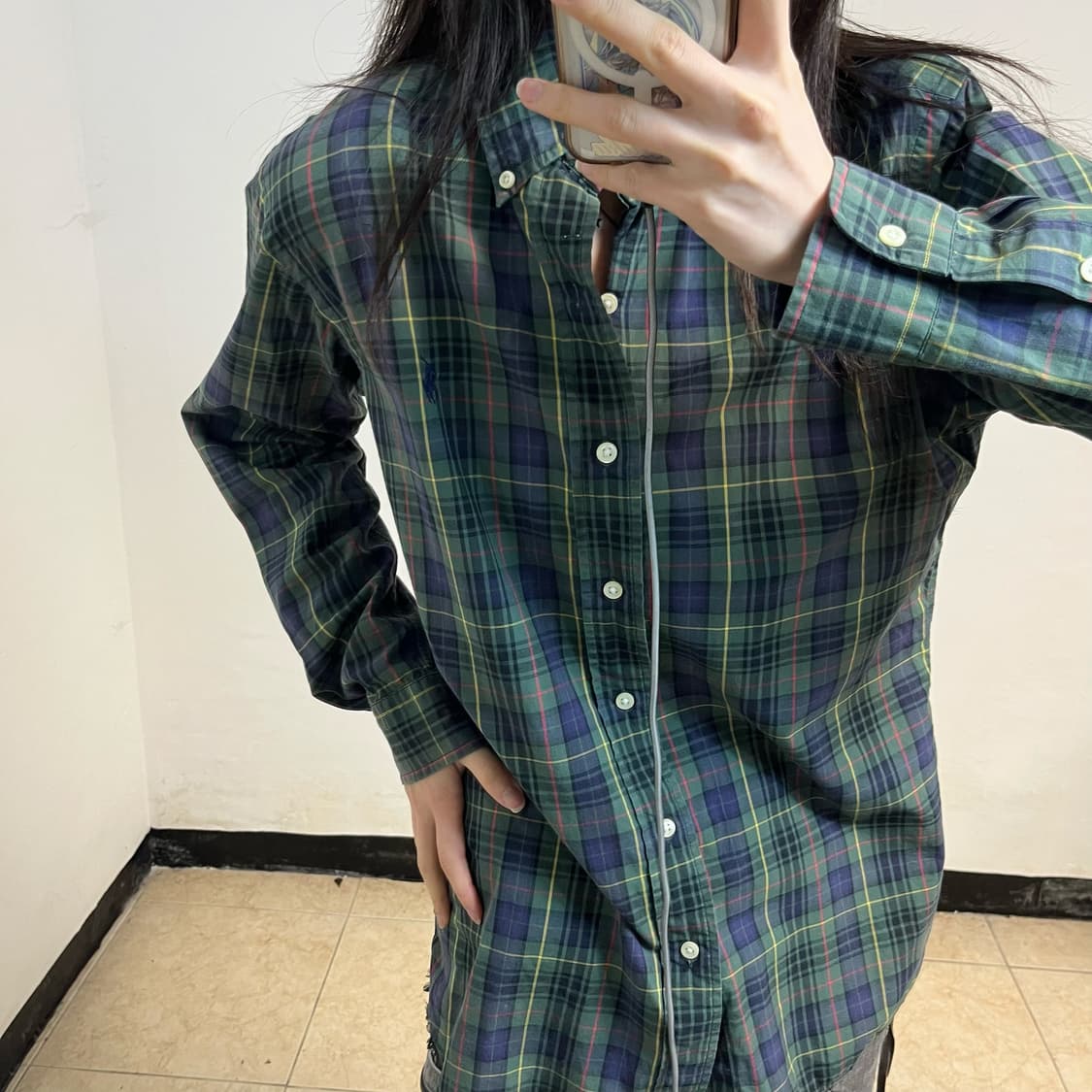 Polo Ralph Lauren green check shirt 상품이미지3