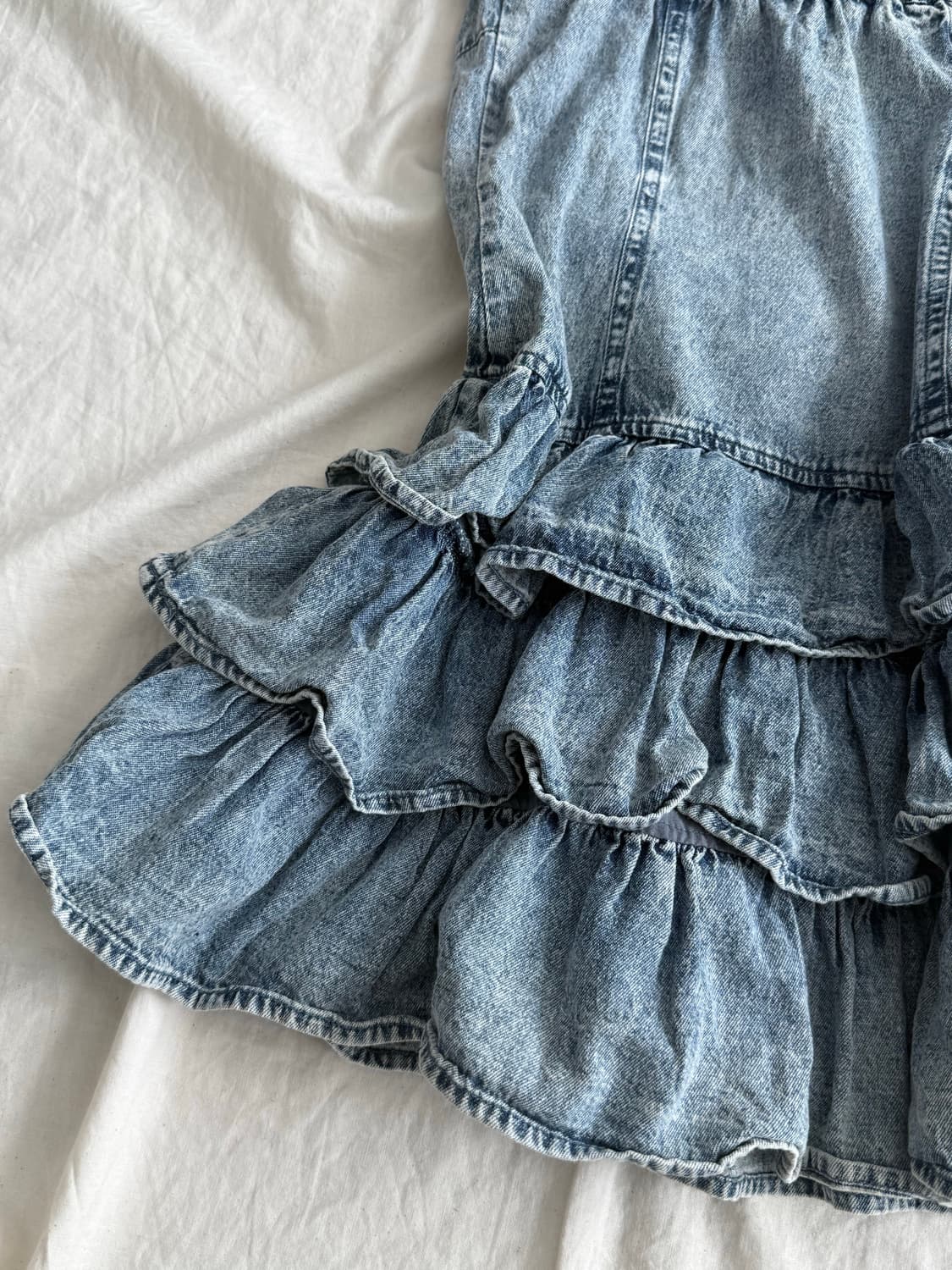 키치 데님 캉캉 미니 원피스 상품이미지6