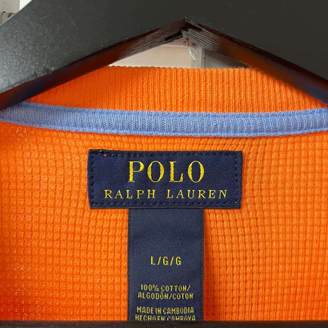 폴로 랄프로렌 와플 긴팔 티셔츠 오렌지 L 상품이미지5