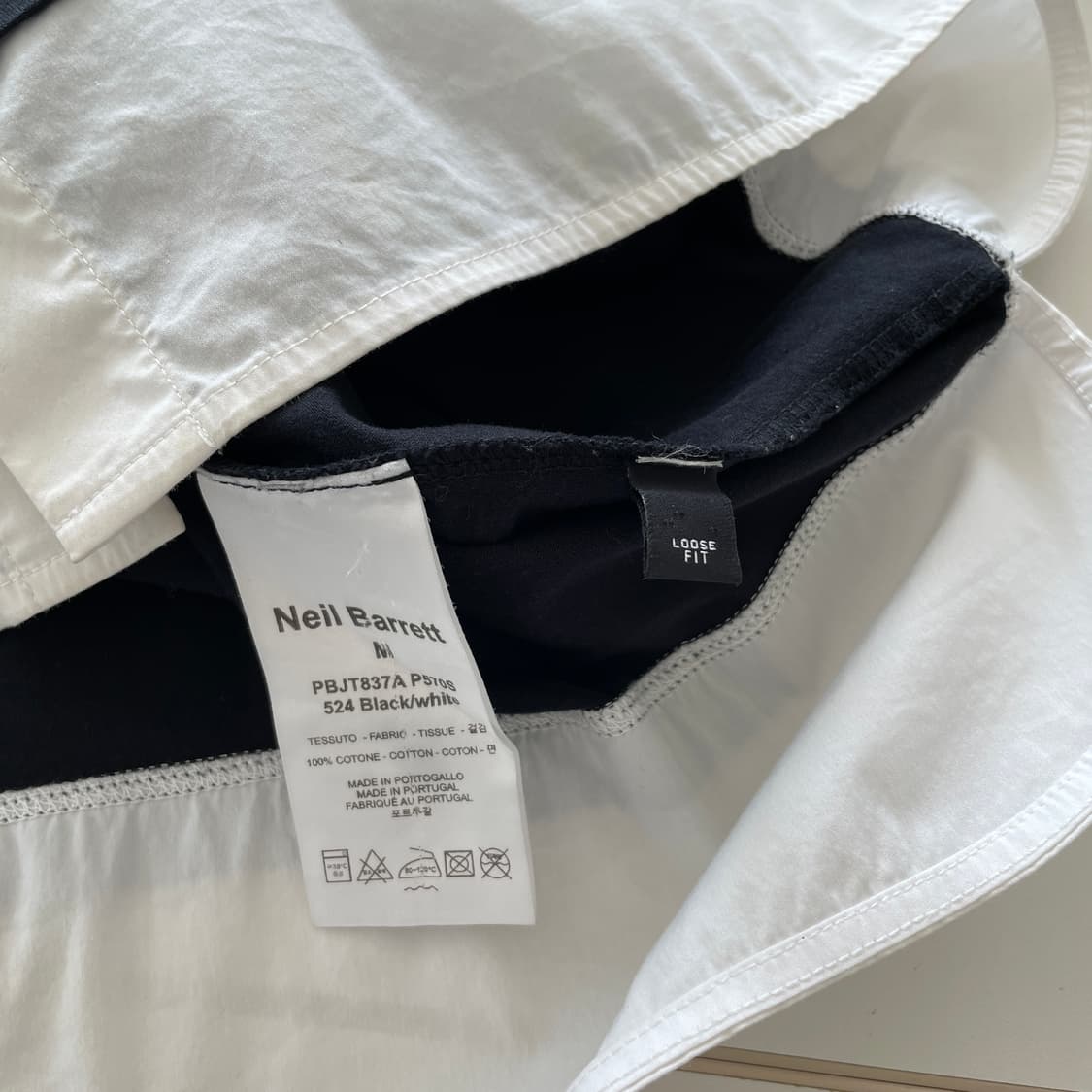 닐바렛 하단 셔츠 레이어드 블랙 반팔 티셔츠 상품이미지9