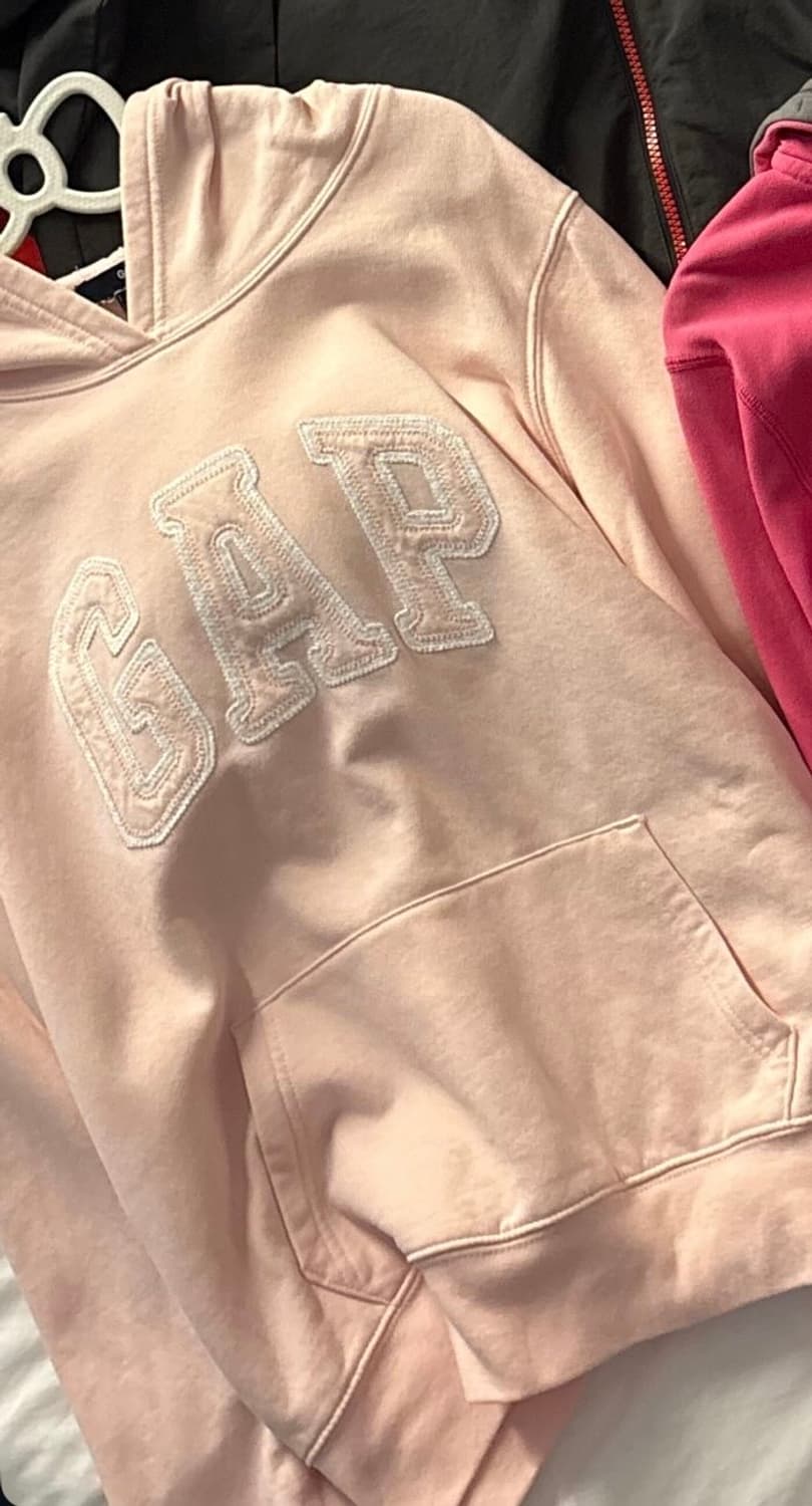 대장 갭 딸기우유 핑크 슬림 후드티 판매 상품이미지3