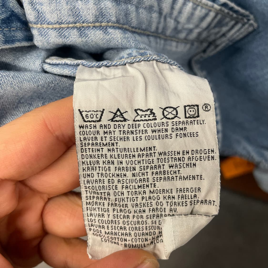 90s 리바이스 웨스턴 펄 스냅 데님 셔츠 상품이미지8