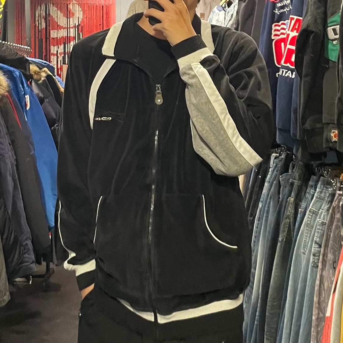 [IM] vtg 블랙 올드스쿨 벨벳 져지 상품이미지5