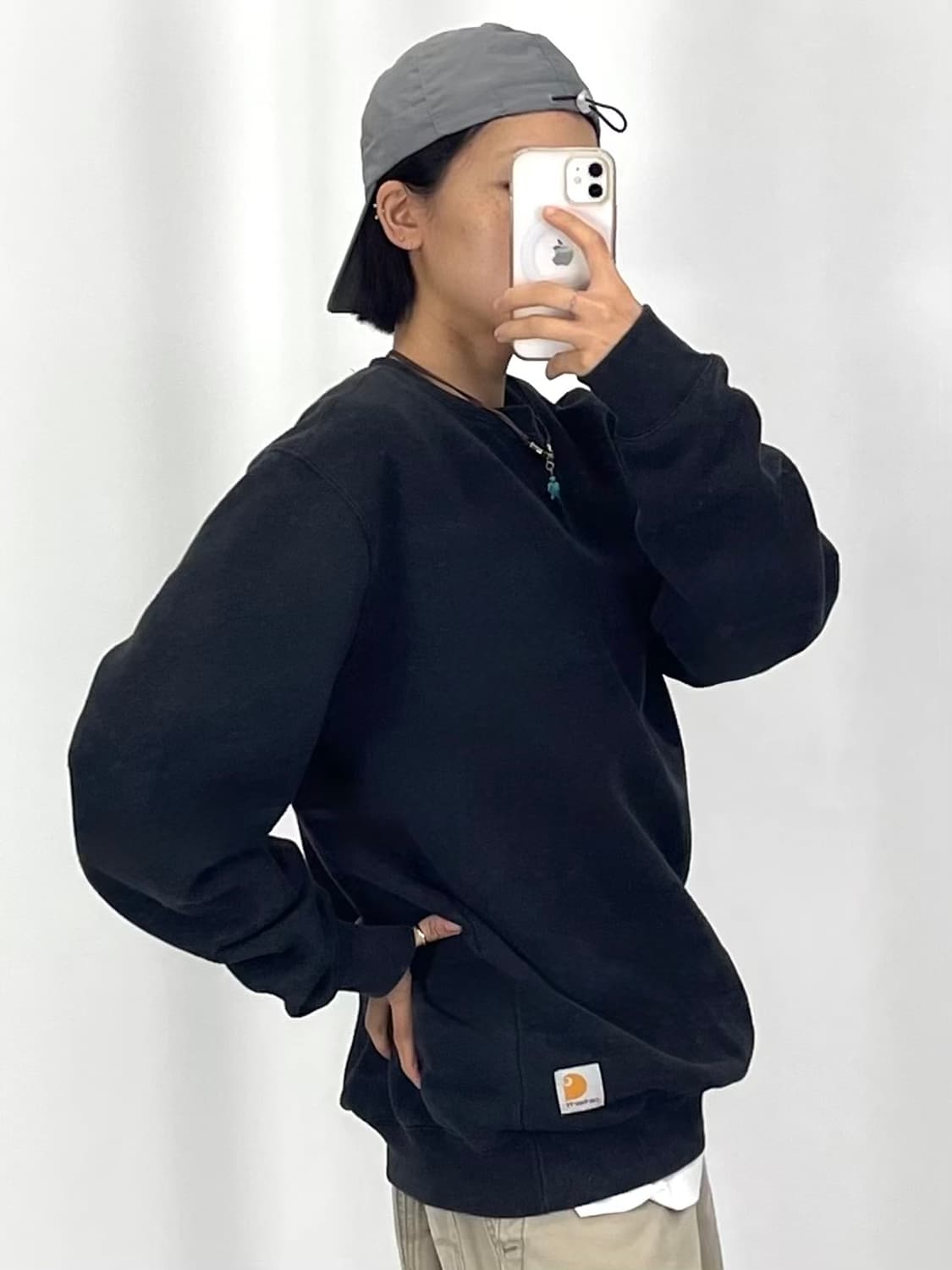  [L]CARHARTT 블랙 맨투맨  상품이미지3