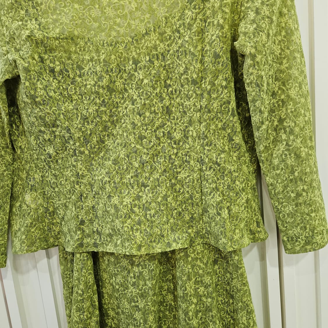 빈티지 그린 플로럴 원피스 가디건 세트 상품이미지5