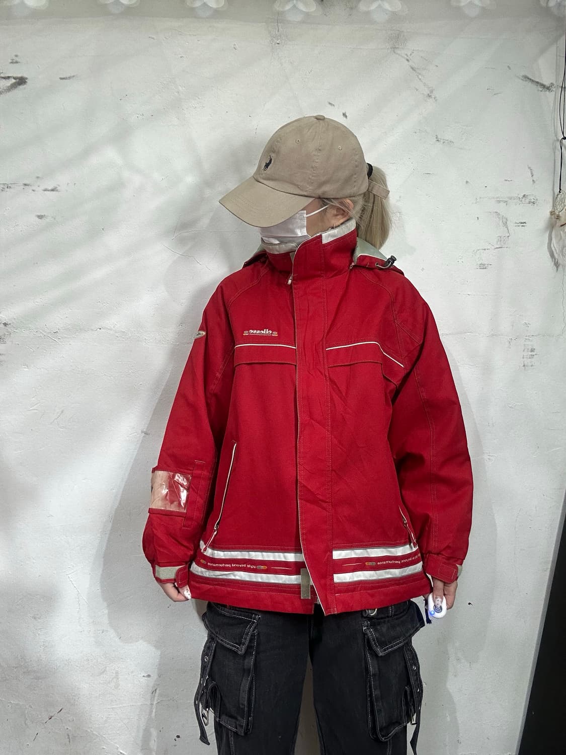 엘레쎄 레드 스노우보드 올드스쿨 스키 자켓 패딩 점퍼 M 상품이미지2