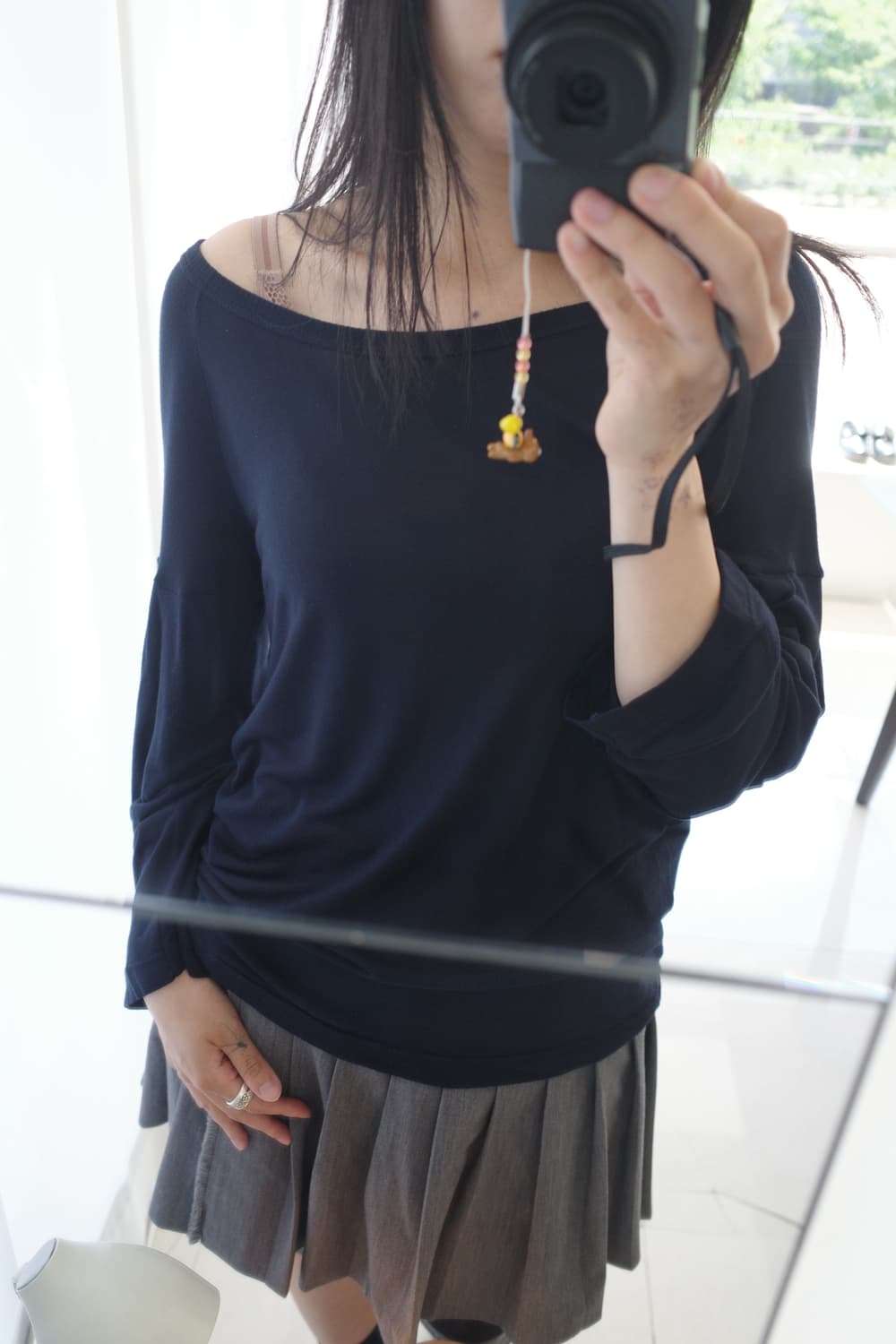 Pleated sleeve top  상품이미지2