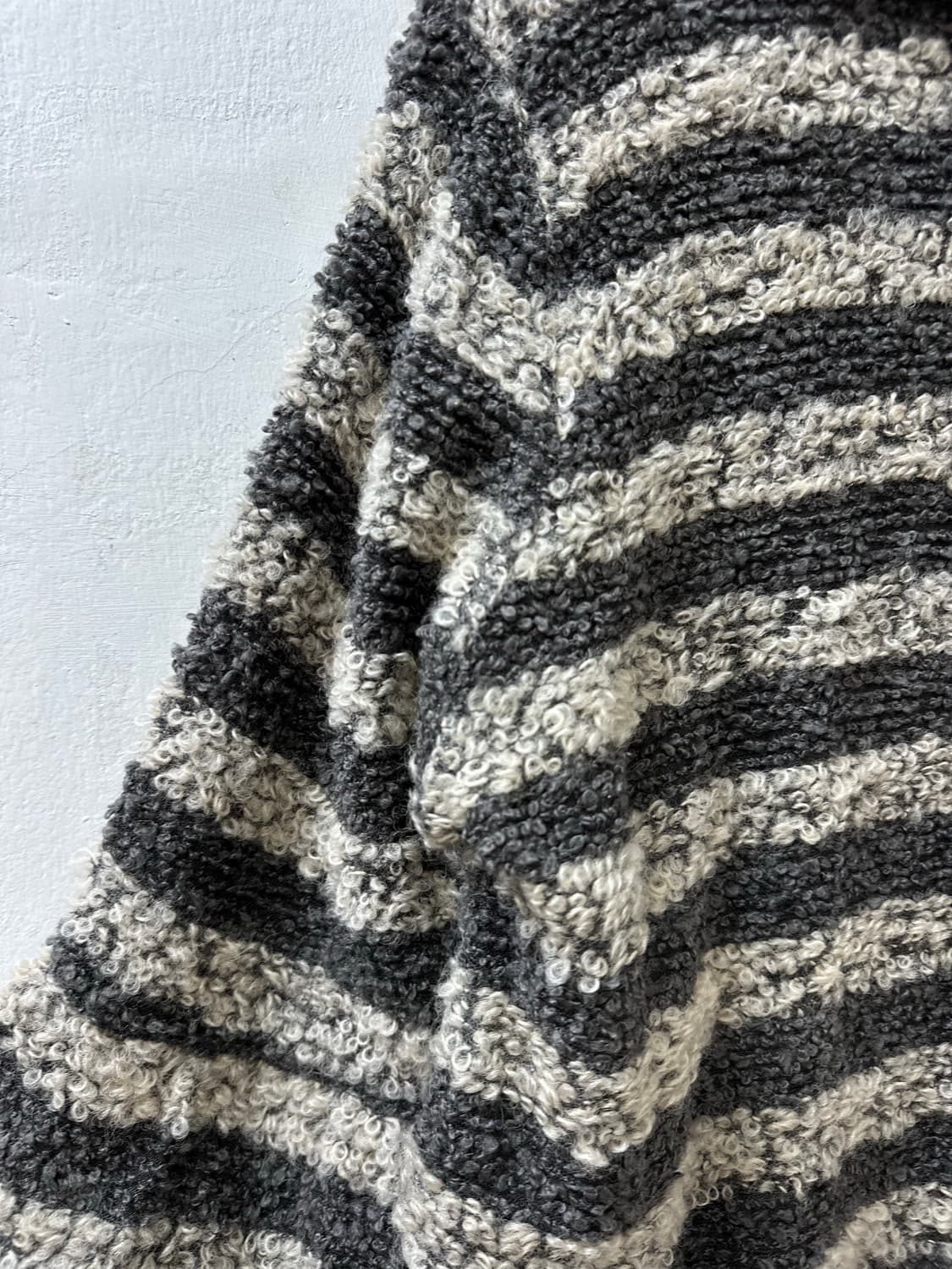 일본빈티지 스트라이프 부클 울 혼방 코트 자켓 상품이미지6