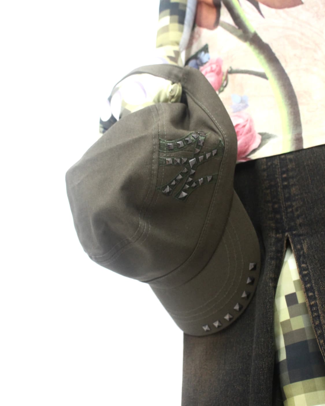 MLB stud logo-mark khaki military cap 상품이미지6