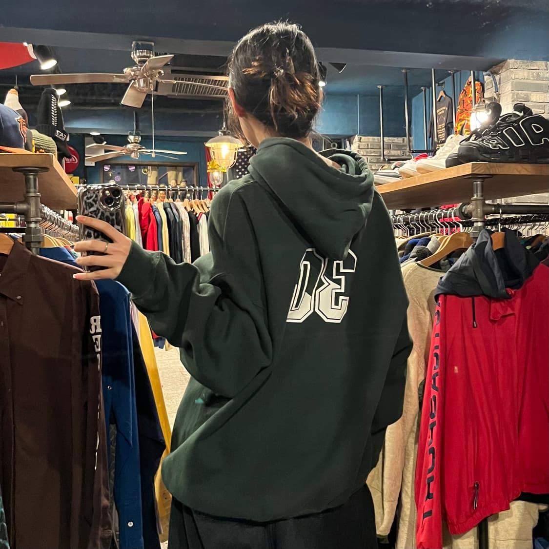 GILDAN Lynx로고 그린 후드티 상품이미지4