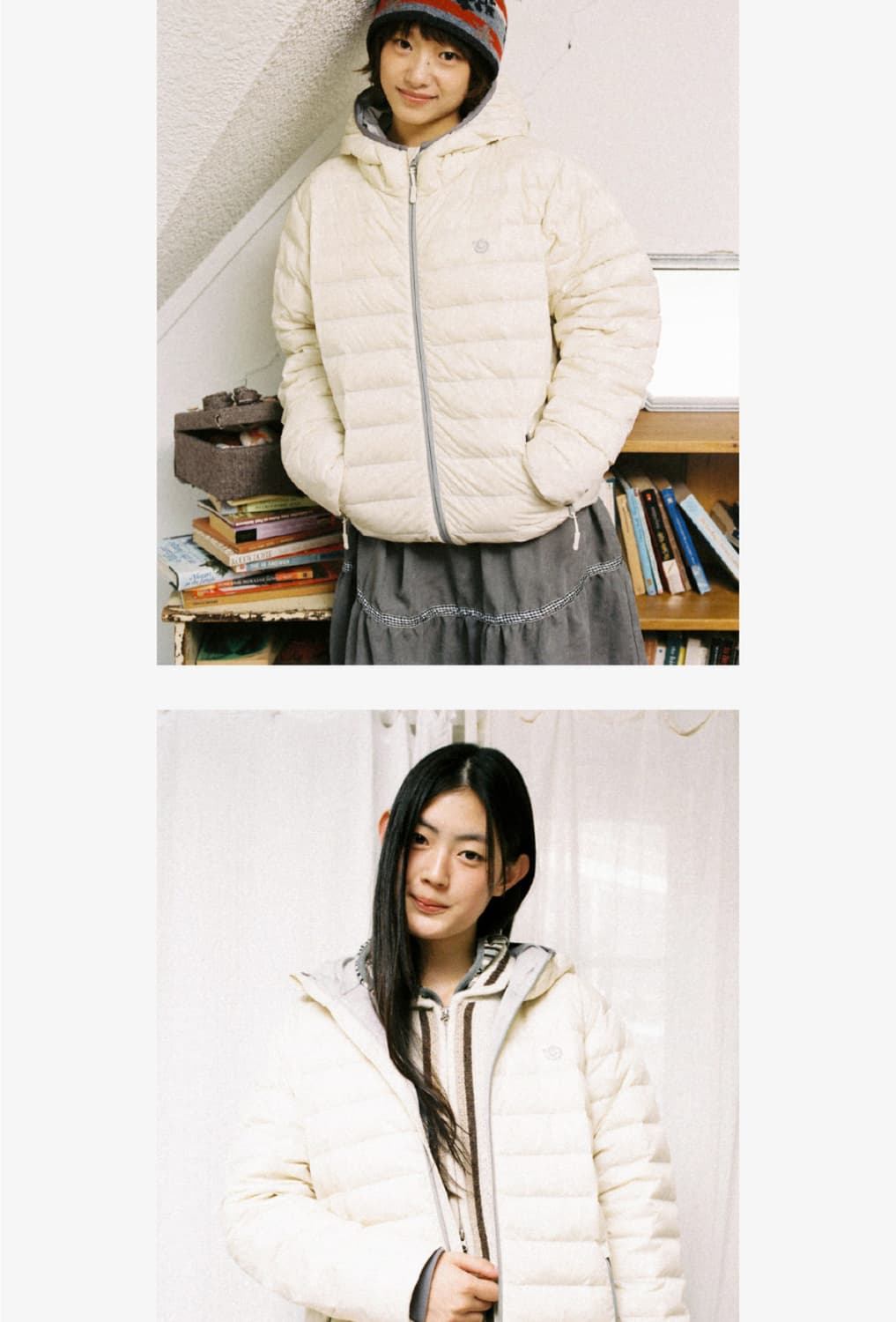 AEAE 패딩 심볼 라이트 다운 자켓 크림 0 사이즈 상품이미지4