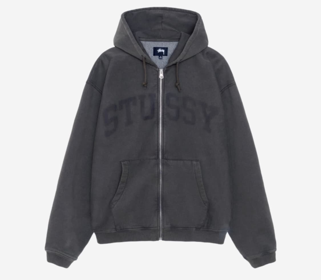 (12.11까지)스투시 페이디드 그래픽 후드집업 xl 워시드 블랙 상품이미지1