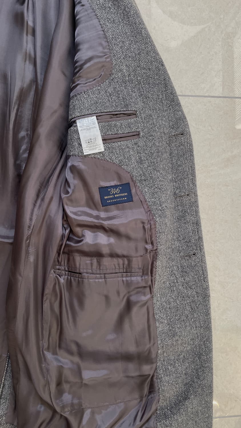 [48] 브룩스브라더스 헤링본 체스터필드 싱글 코트 다크그레이 상품이미지5