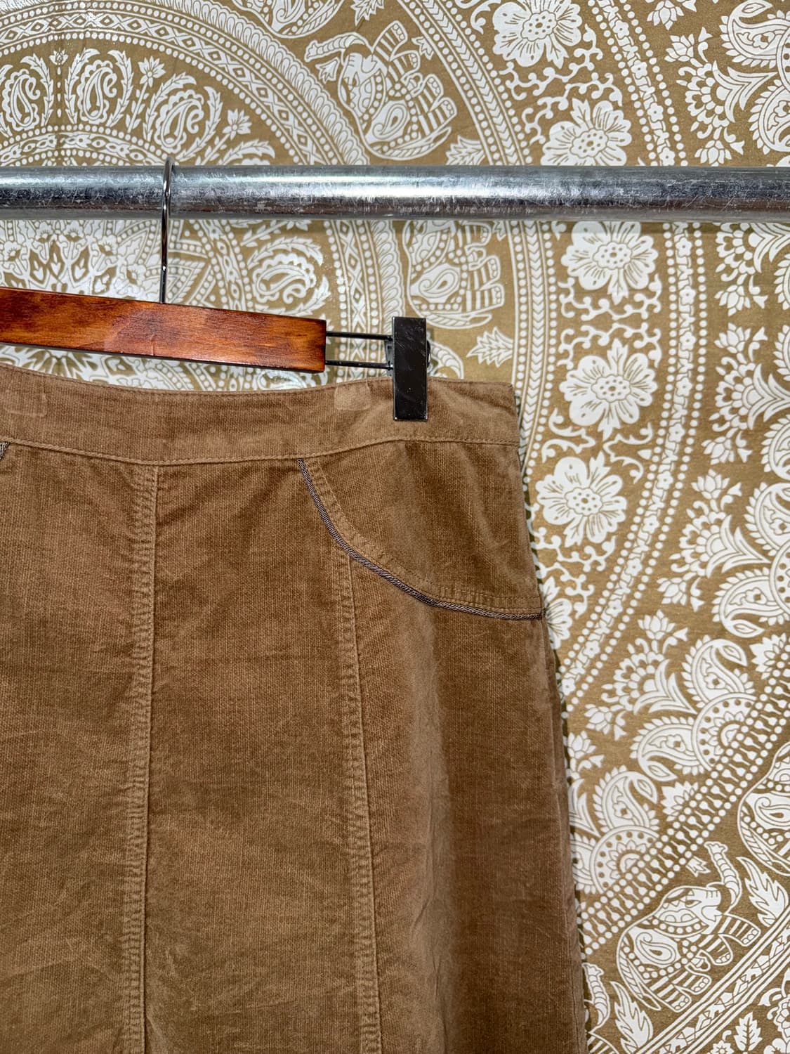 빈티지 여성 벨벳 미디스커트  상품이미지4