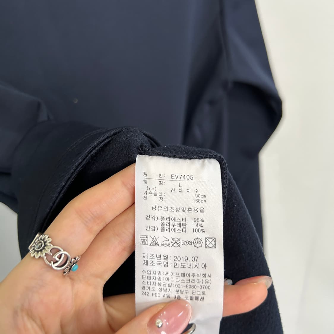 아디다스 골프 여성 기모 티셔츠 L 상품이미지4