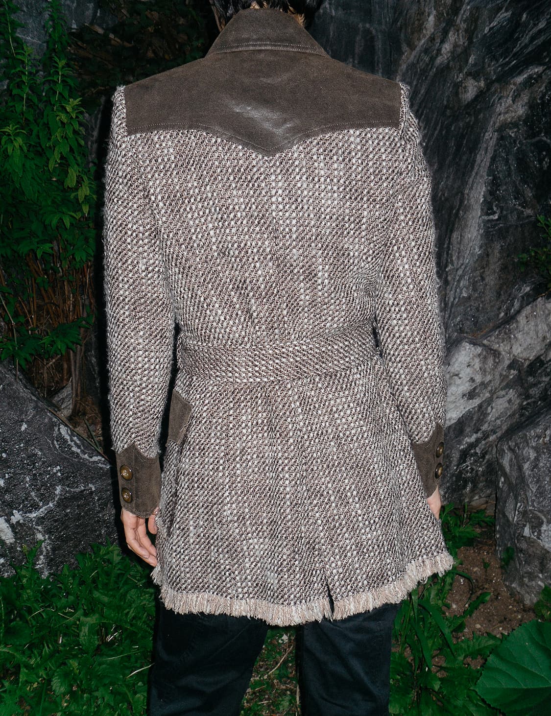 Tweed & Leather field Coat 상품이미지4