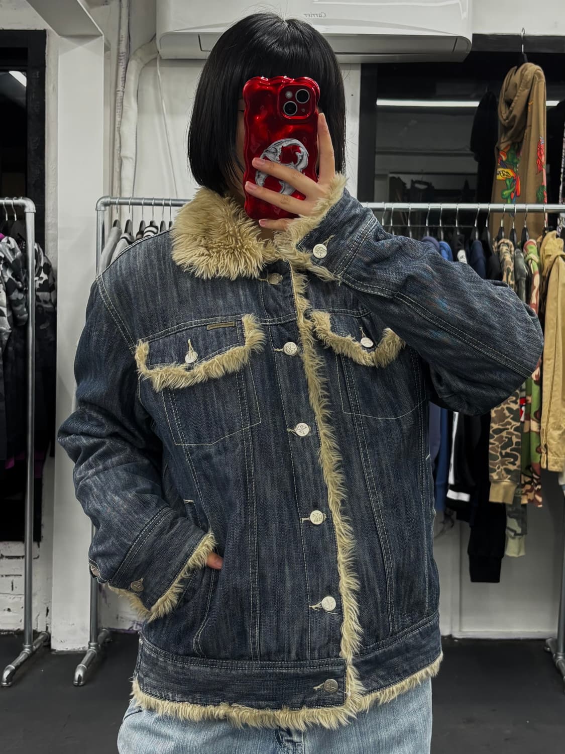 캘빈 클라인스 데님 퍼 자켓 상품이미지3