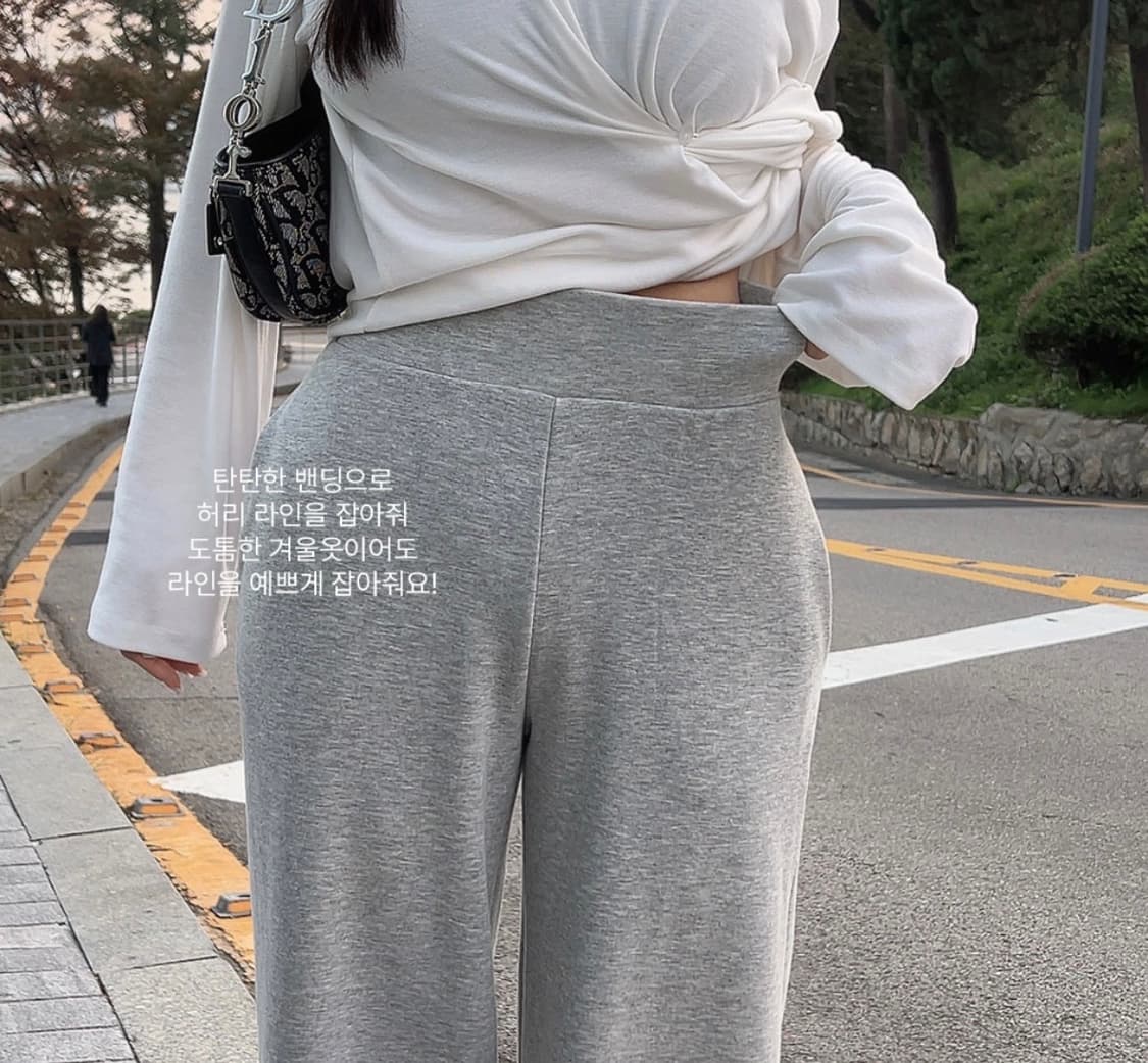 히프나틱 자체제작 융기모 역대급 와이드팬츠 차콜 상품이미지3