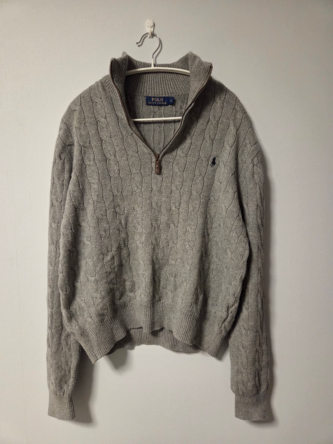 폴로 랄프로렌 하프집업 케이블 니트 풀오버 L 상품이미지2