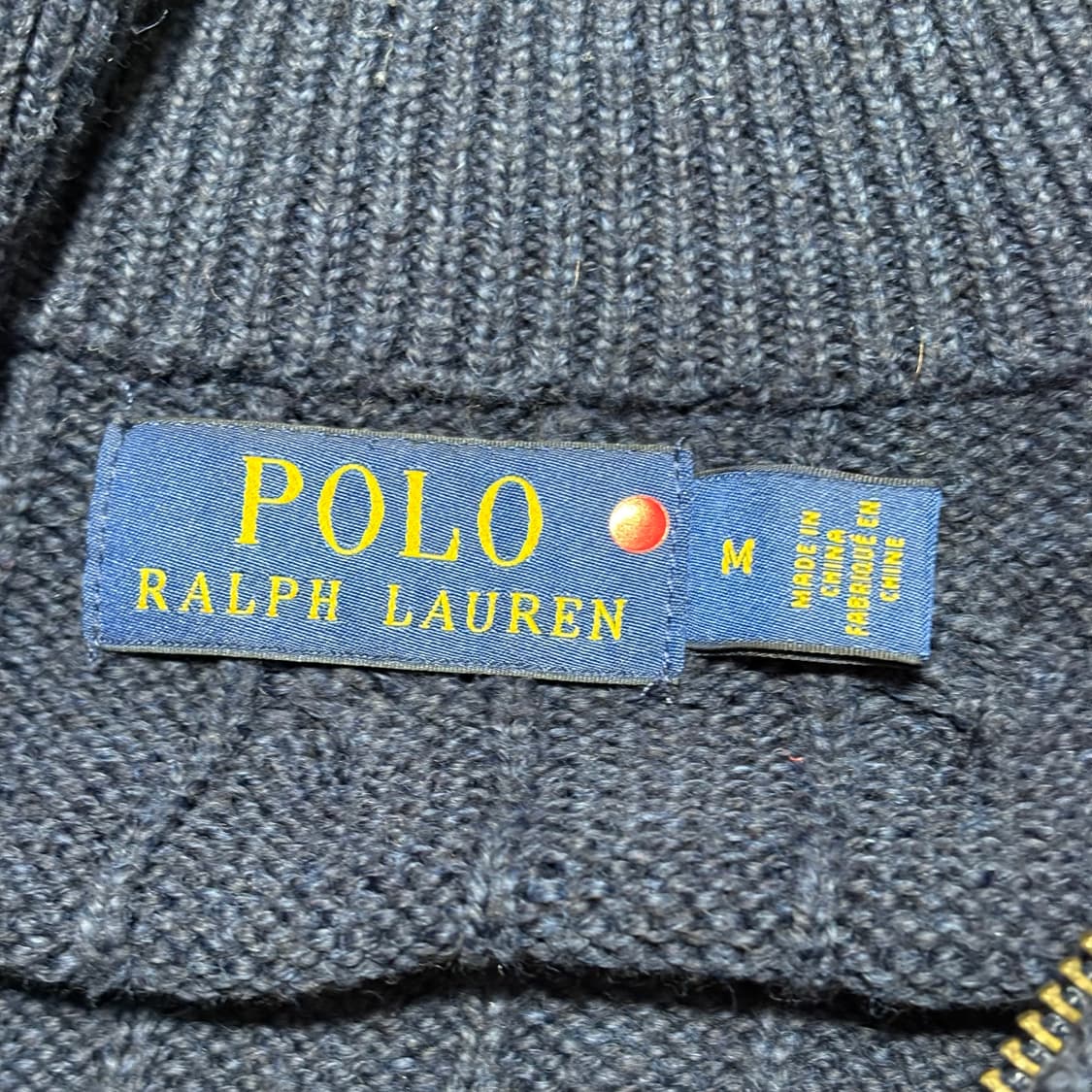 Polo Ralph Lauren 코튼 케이블 네이비 반집업 니트 상품이미지3