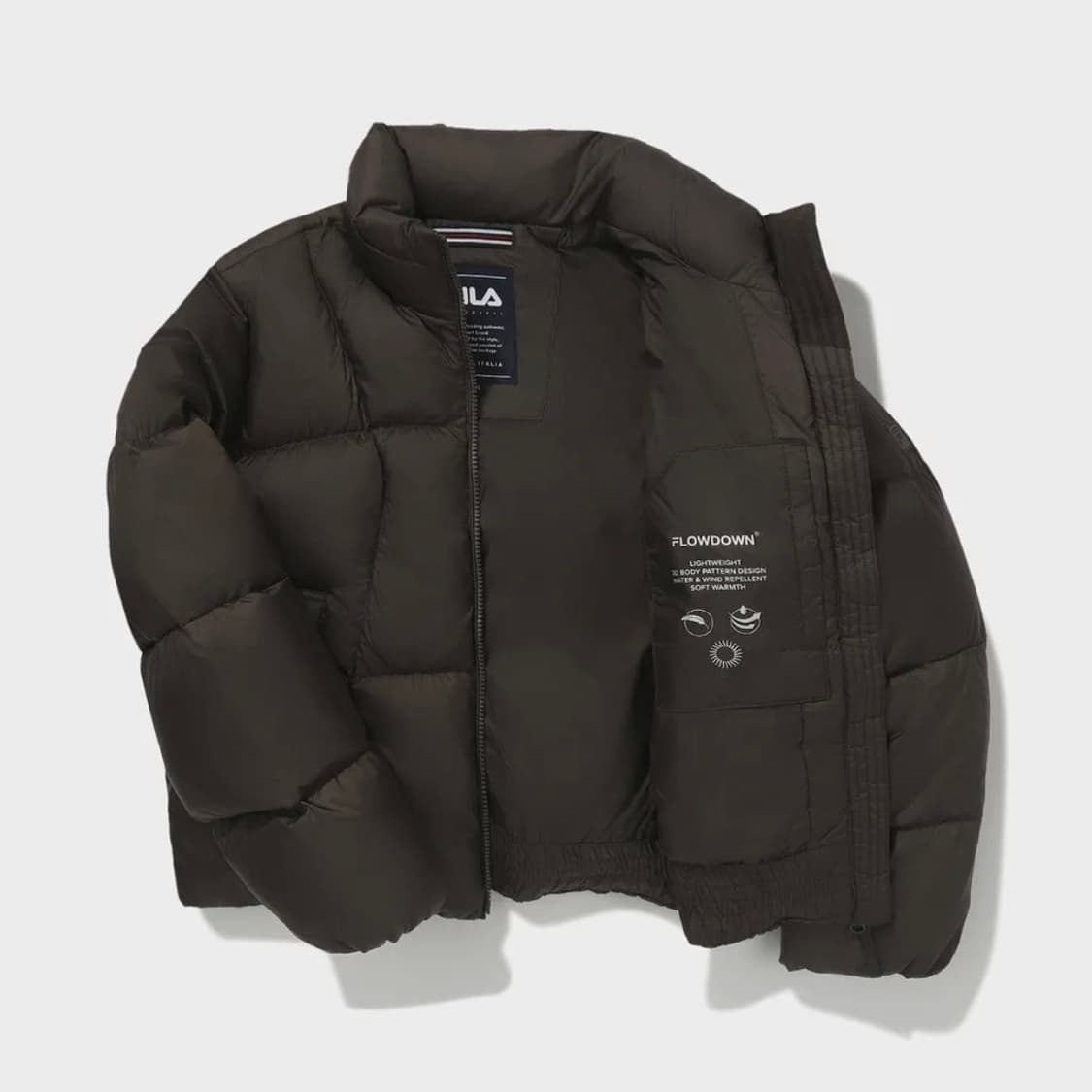 휠라 한소희패딩 플로우다운 초코 S사이즈 새상품 상품이미지4