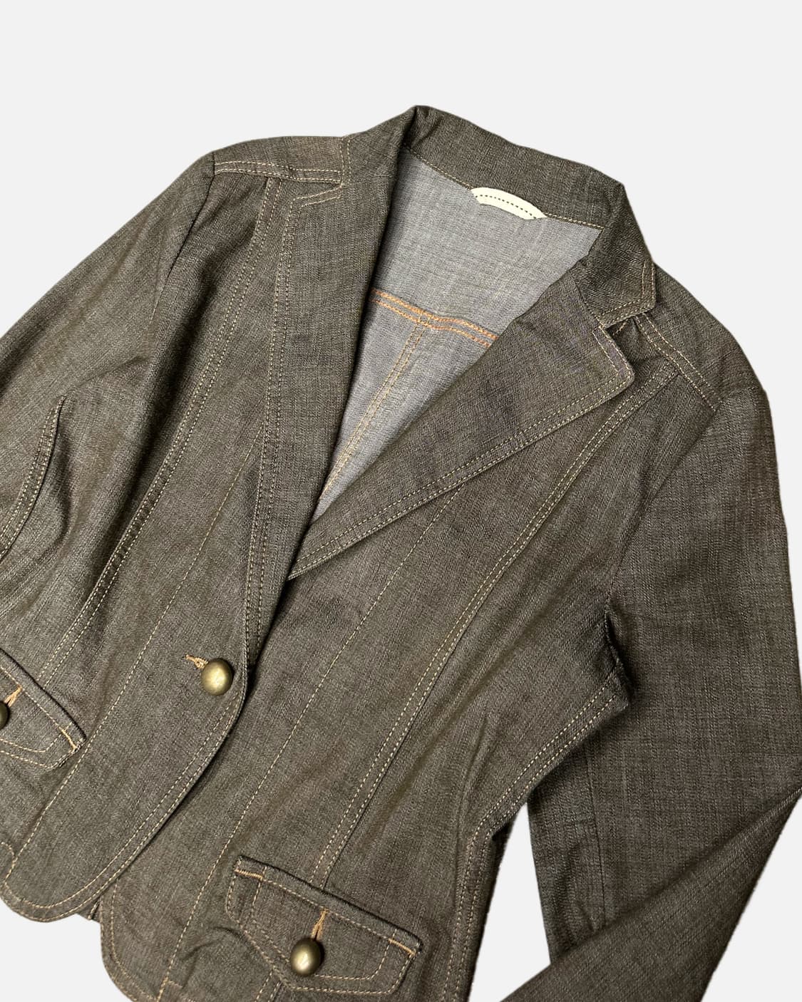 1-button crop denim blazer 상품이미지3