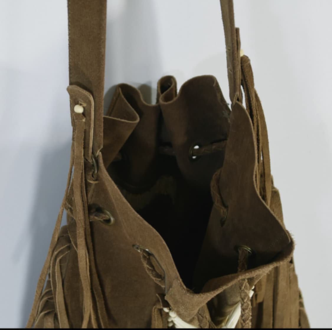 goa 스웨이드 프린지웨스턴 버킷백 상품이미지5