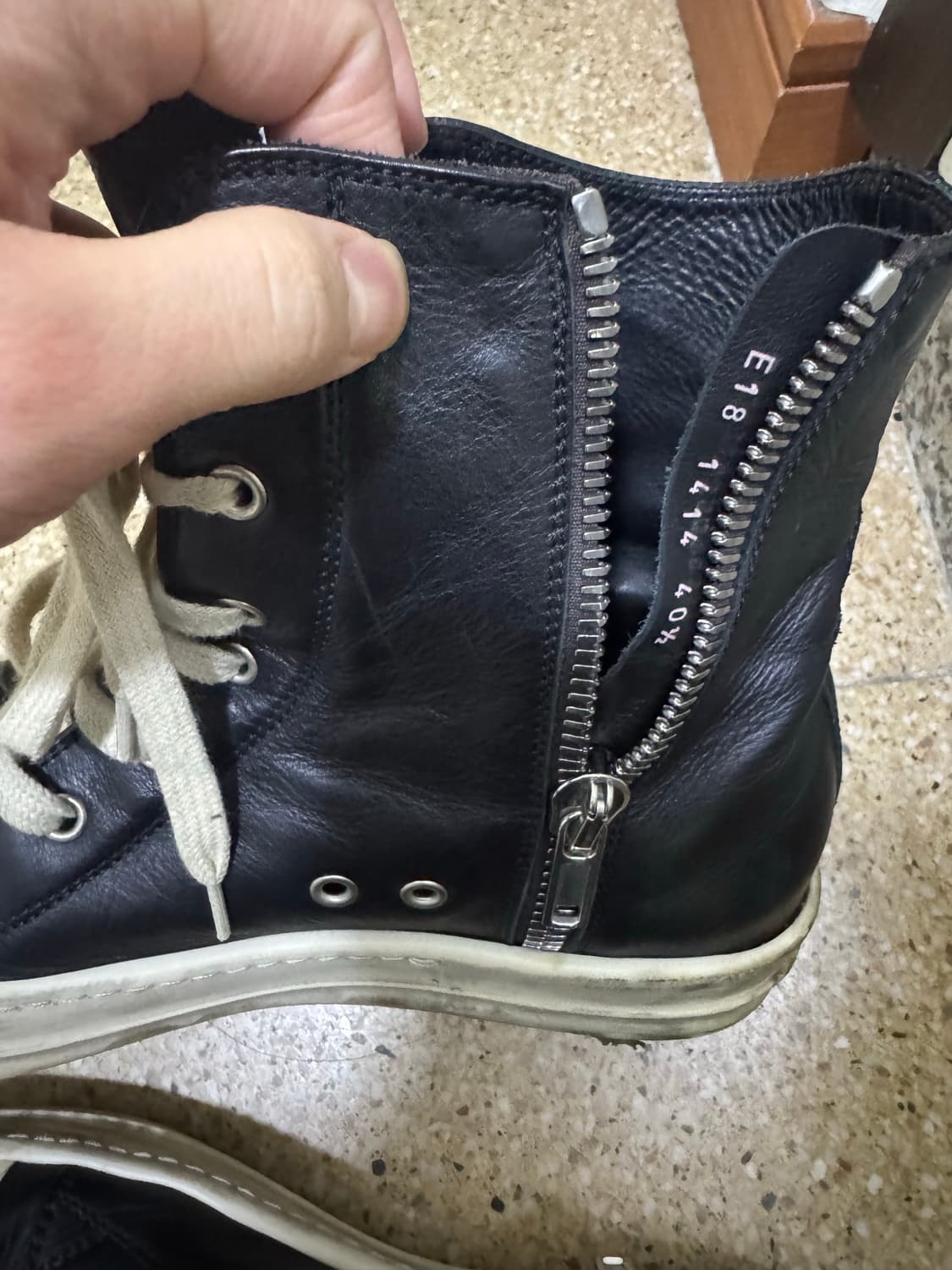 릭오웬스 라몬즈 하이 레더 블랙 상품이미지6