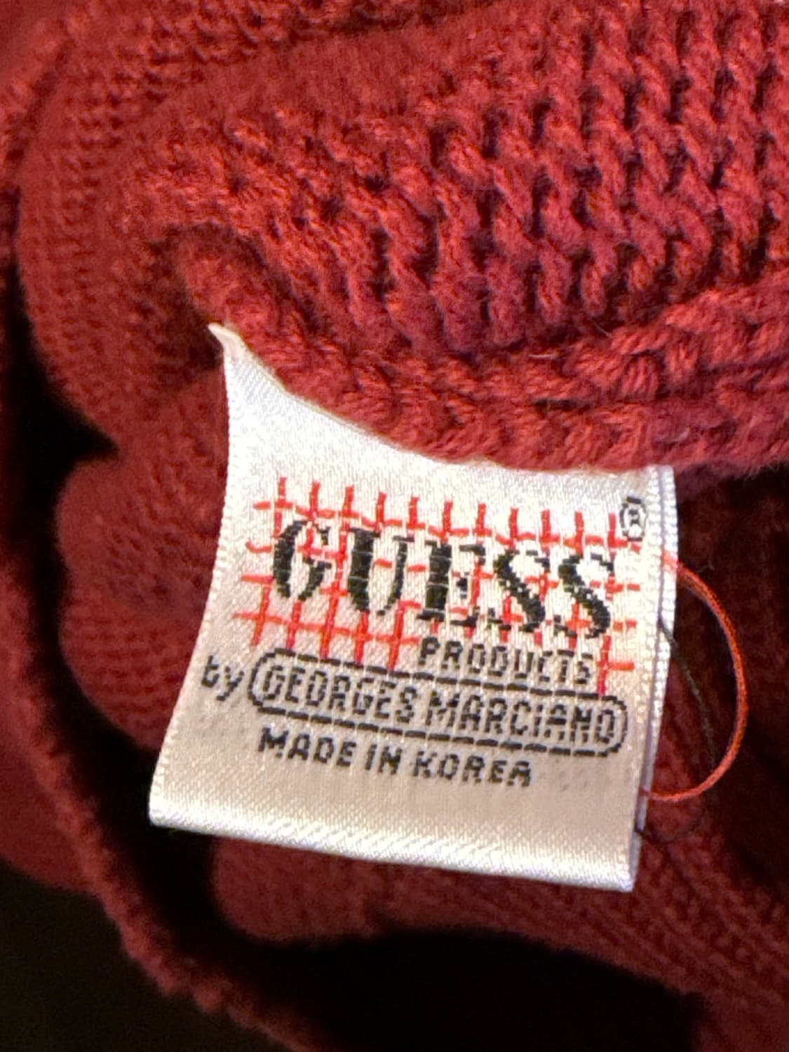 게스 빅로고 레드 니트 상품이미지3