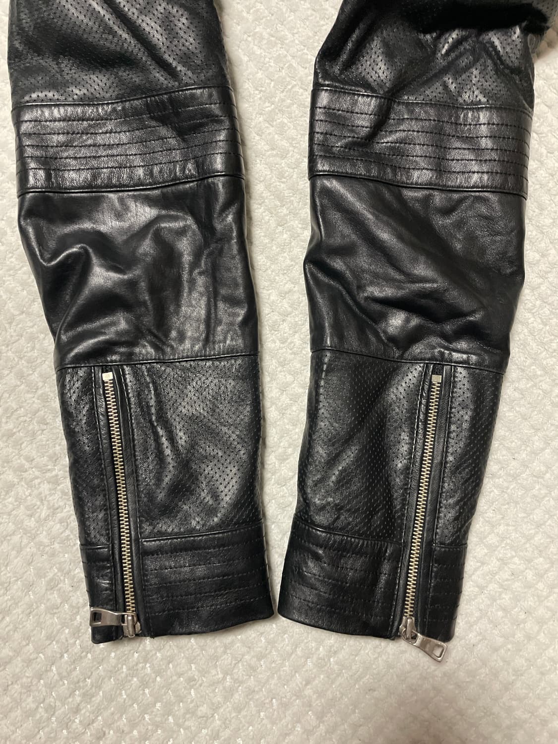 광희시장 웨스턴 무드 양가죽 절개 레더 바이커 자켓 상품이미지7