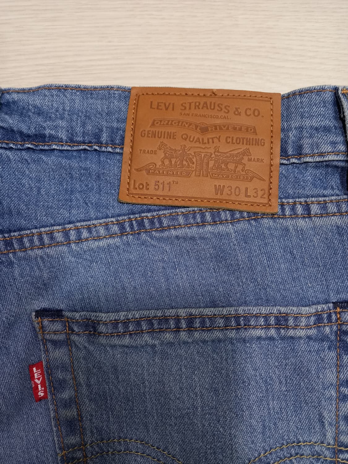 30 리바이스511 봄여름용 워싱 스판 슬림일자진 30-216 상품이미지4