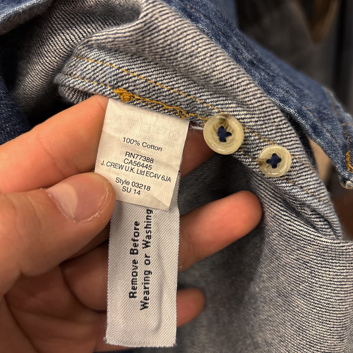 제이크루 인디고 워싱 버튼다운 데님셔츠 N1055 상품이미지8