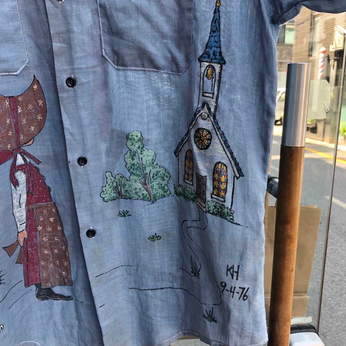 70s Vintage chambray shirt-L 상품이미지3