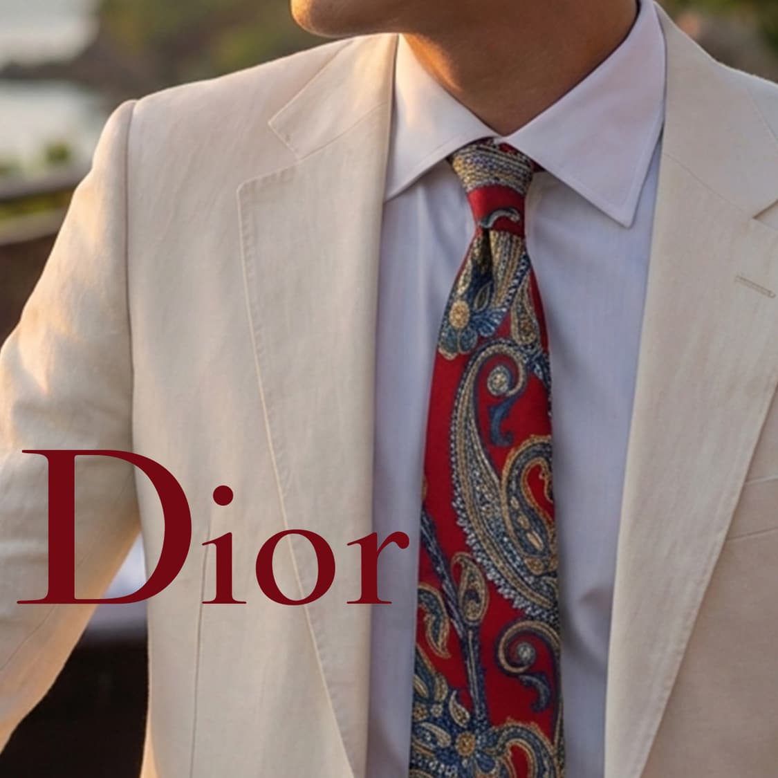 디올 실크 와인 페이즐리 넥타이 9.6cm A+~A등급 K2412 상품이미지1