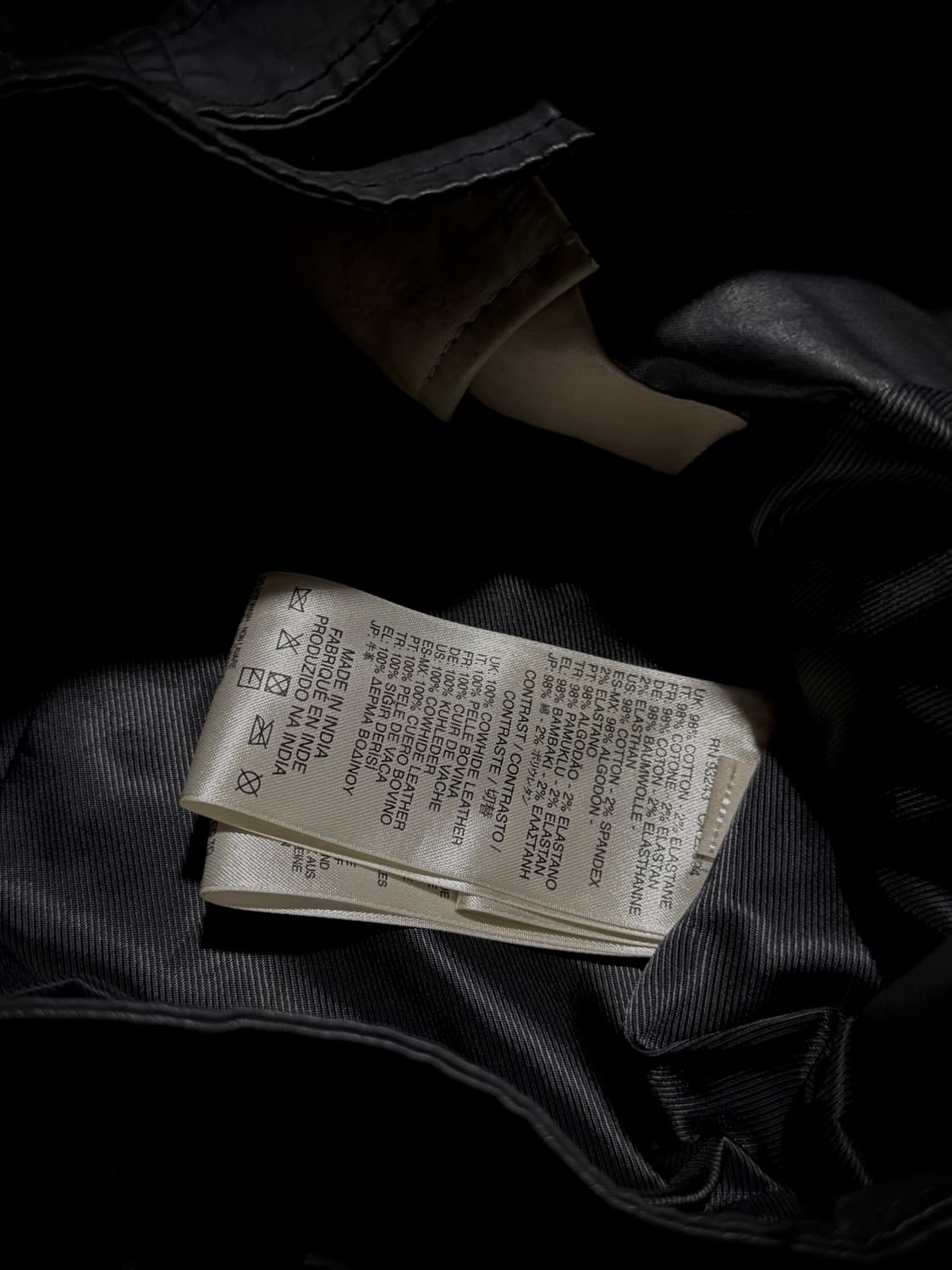 Diesel 투톤 지퍼 디테일 가죽 라이더자켓  상품이미지10