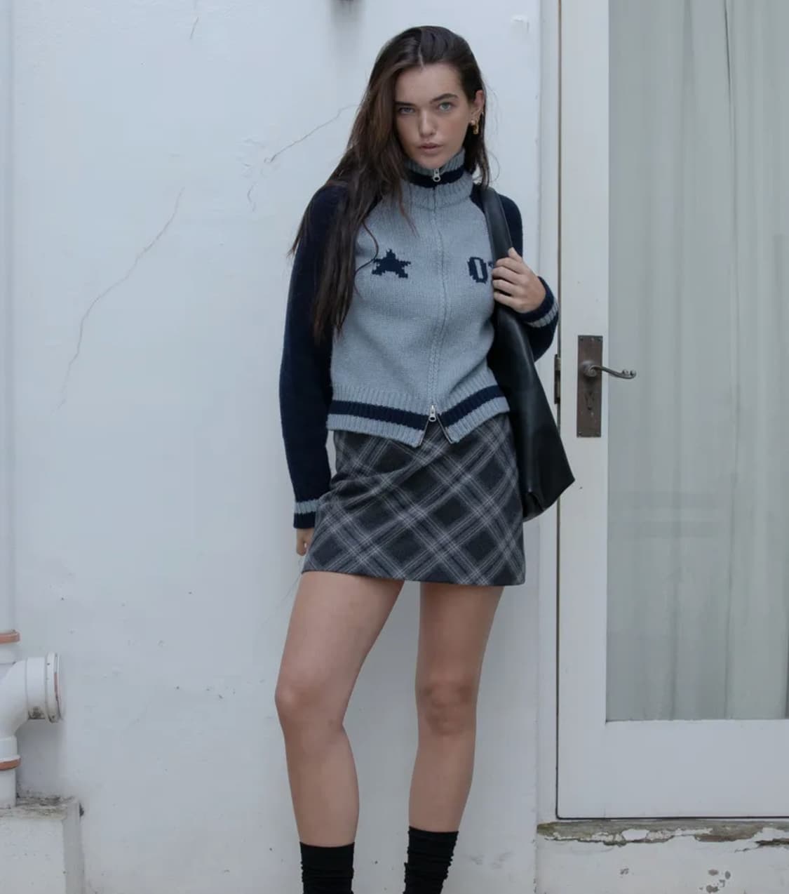 디망쉬 체크 미니스커트 상품이미지2