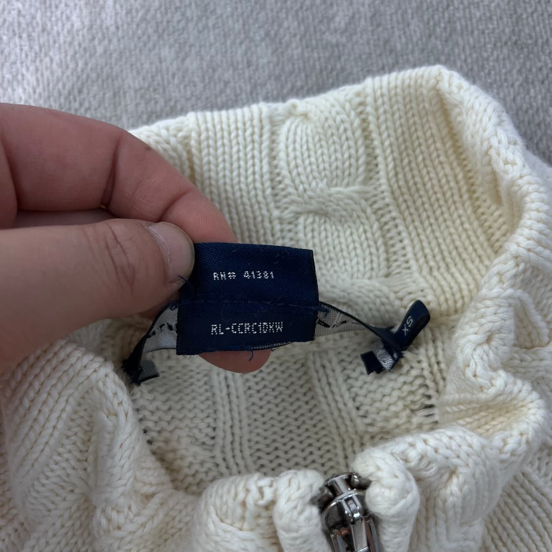 W 90 폴로 랄프로렌 스포츠 꽈배기 니트 집업 상품이미지4