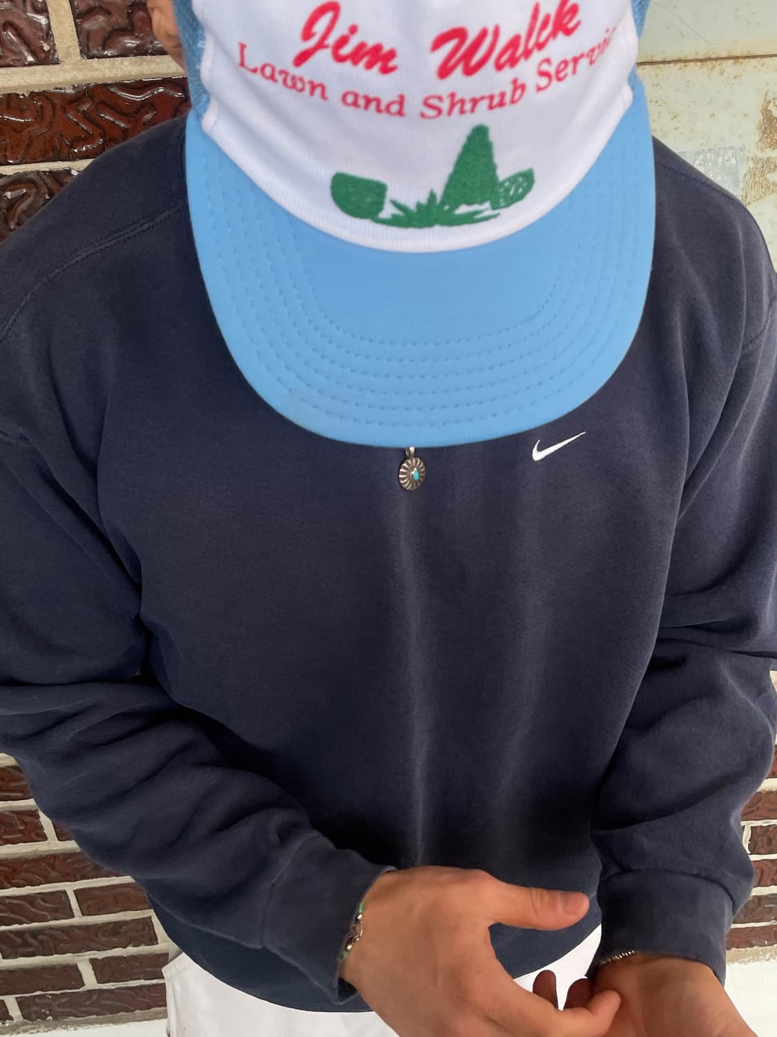 USA Made)90s Nike Swoosh Faded Navy 상품이미지1