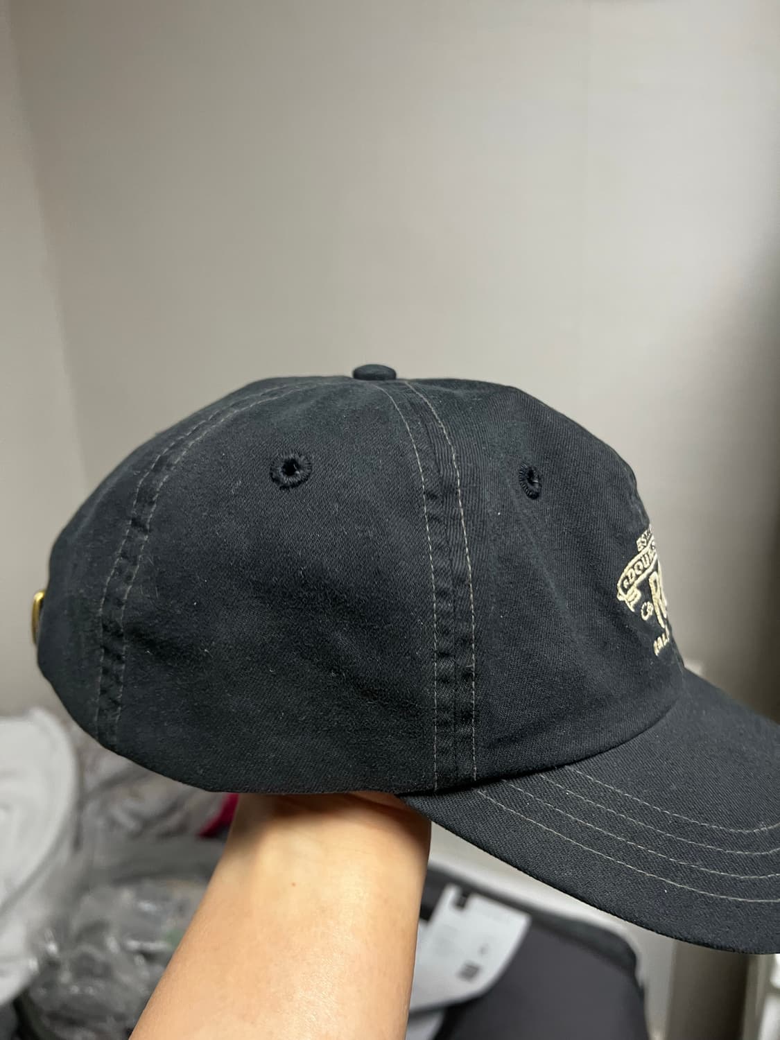 더블알엘 랜치 로고 트윌 볼 캡 블랙 상품이미지5