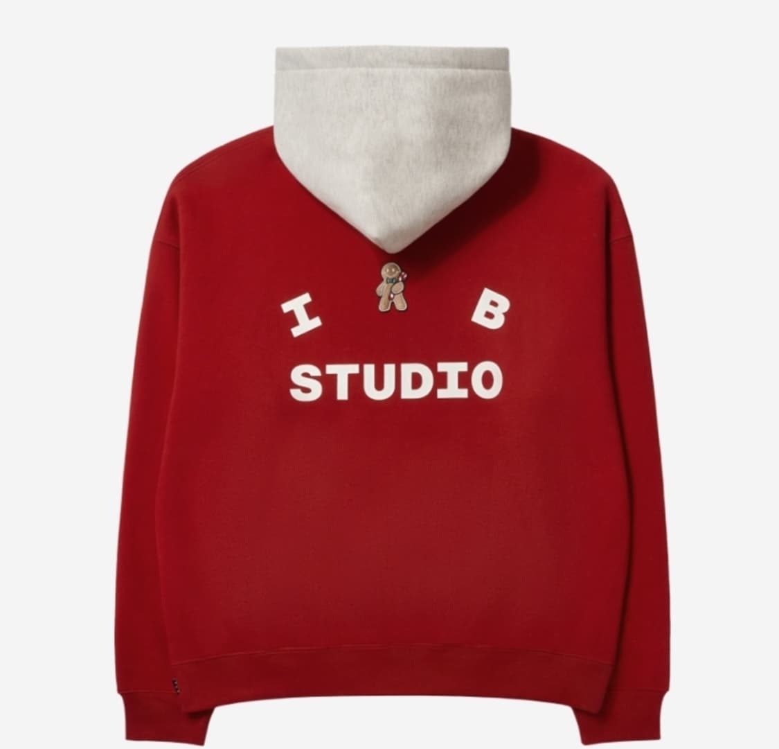 아이앱 스튜디오 24 크리스마스 후드 버건디 오트밀 M 상품이미지1