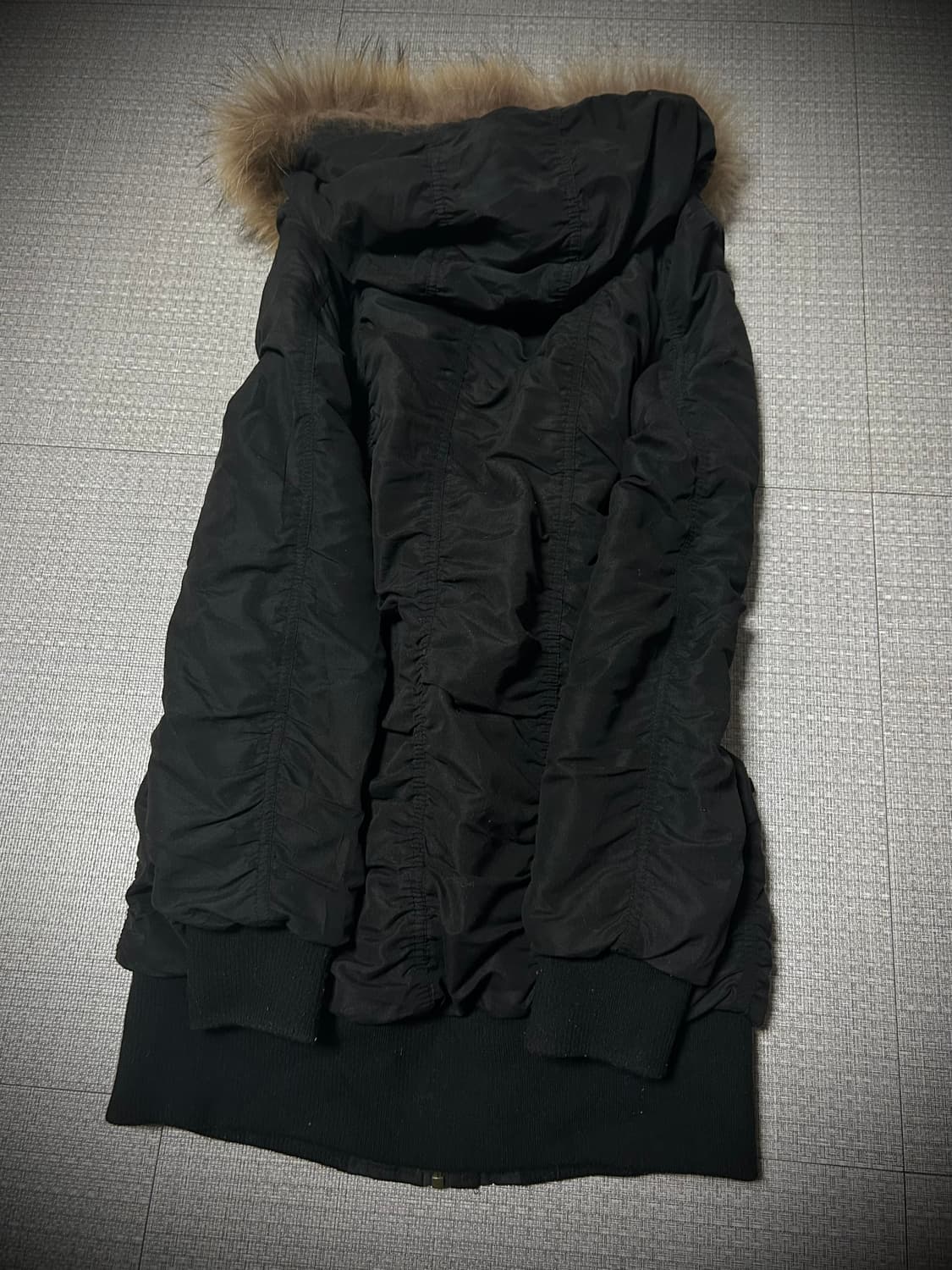 *Rare design* 2000s Y2K 블랙 셔링 퍼 울프죠 기믹자켓 상품이미지3