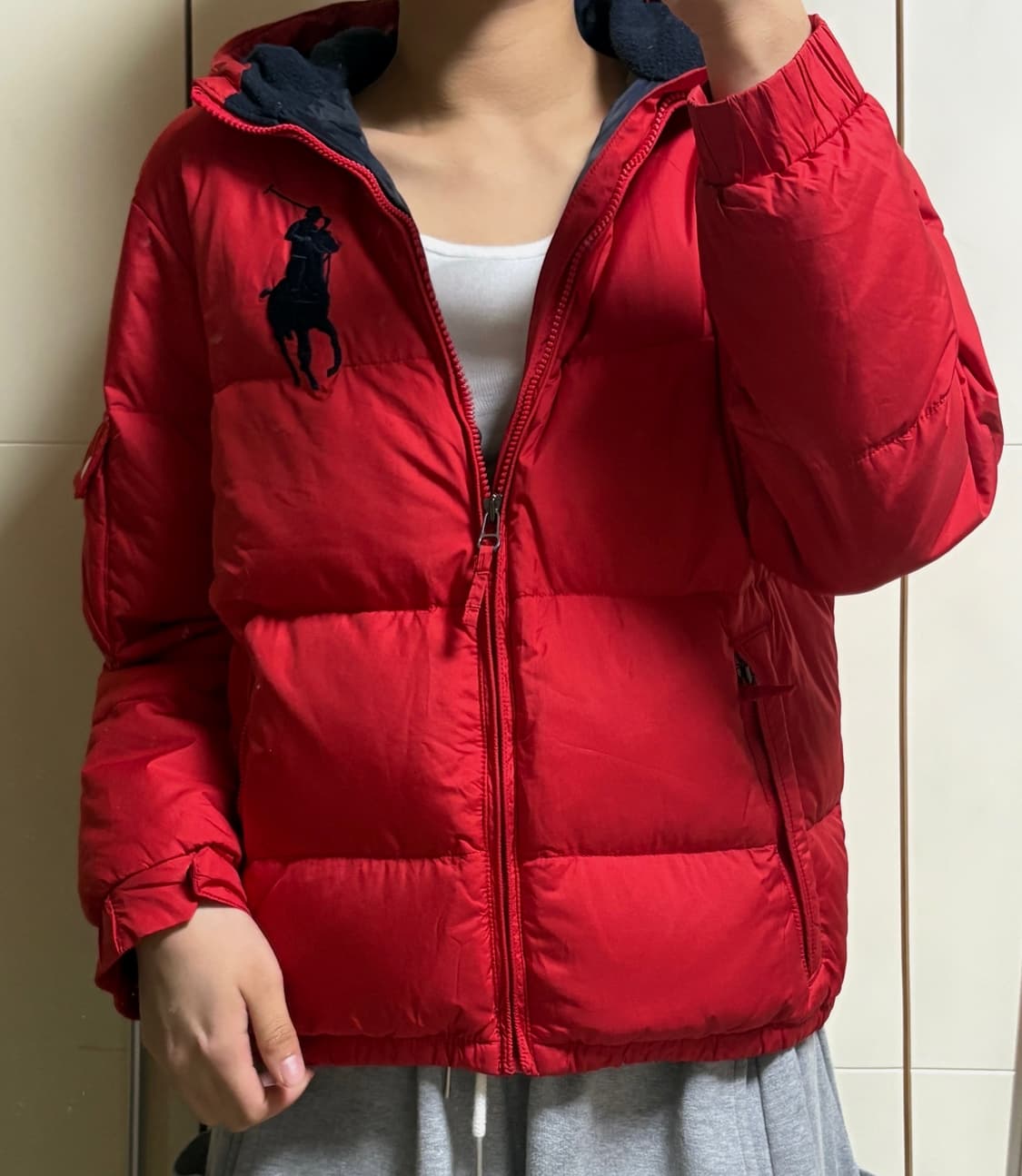 폴로 빅포니 패딩 레드 상품이미지1