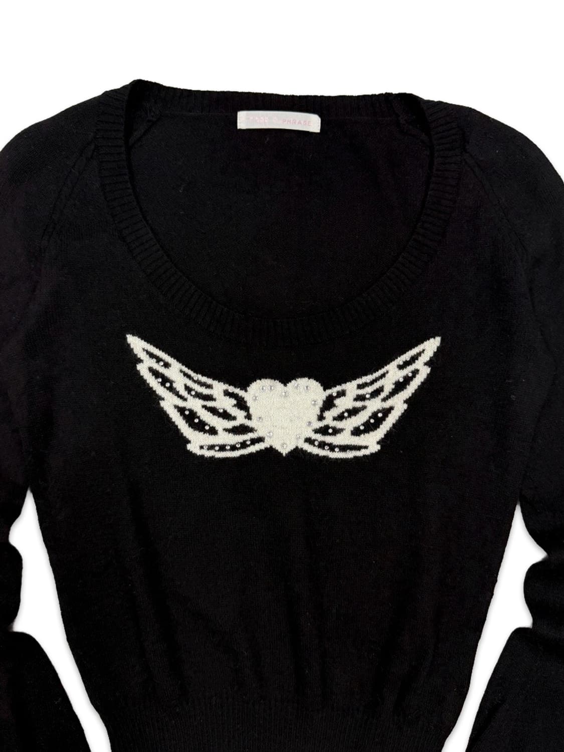 빈티지 블랙 앤젤 크롭 니트 상품이미지3