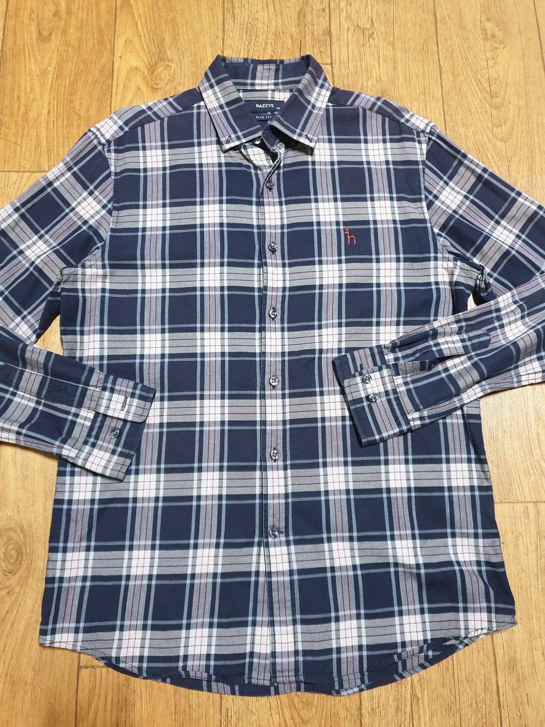 1187 헤지스 체크 남방셔츠 100 사이즈입니다 상품이미지2