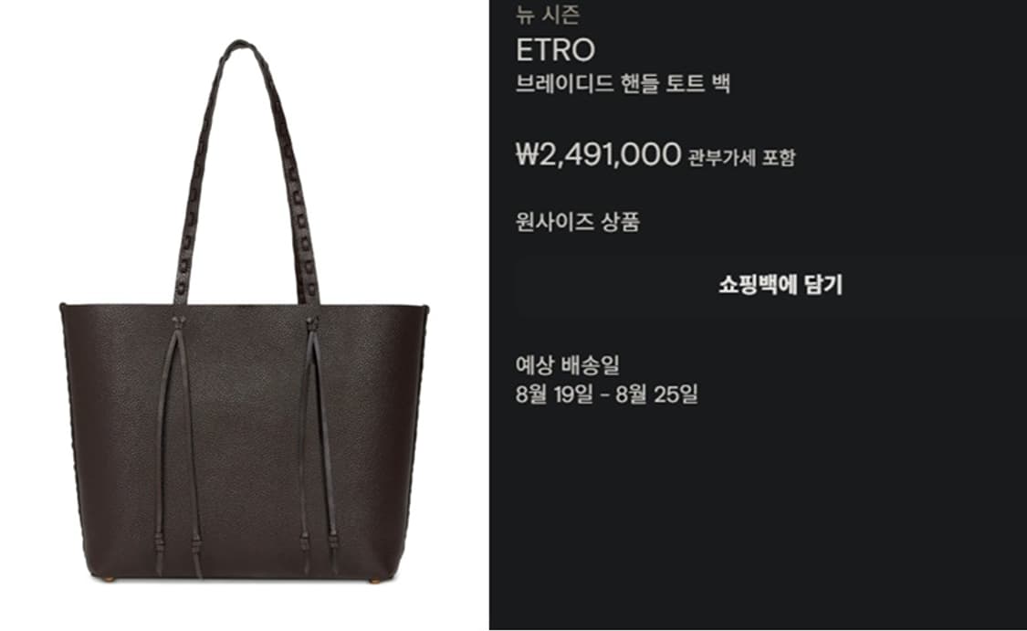 ETRO(에트로) 송아지 가죽 페이즐리 쇼퍼백 상품이미지10
