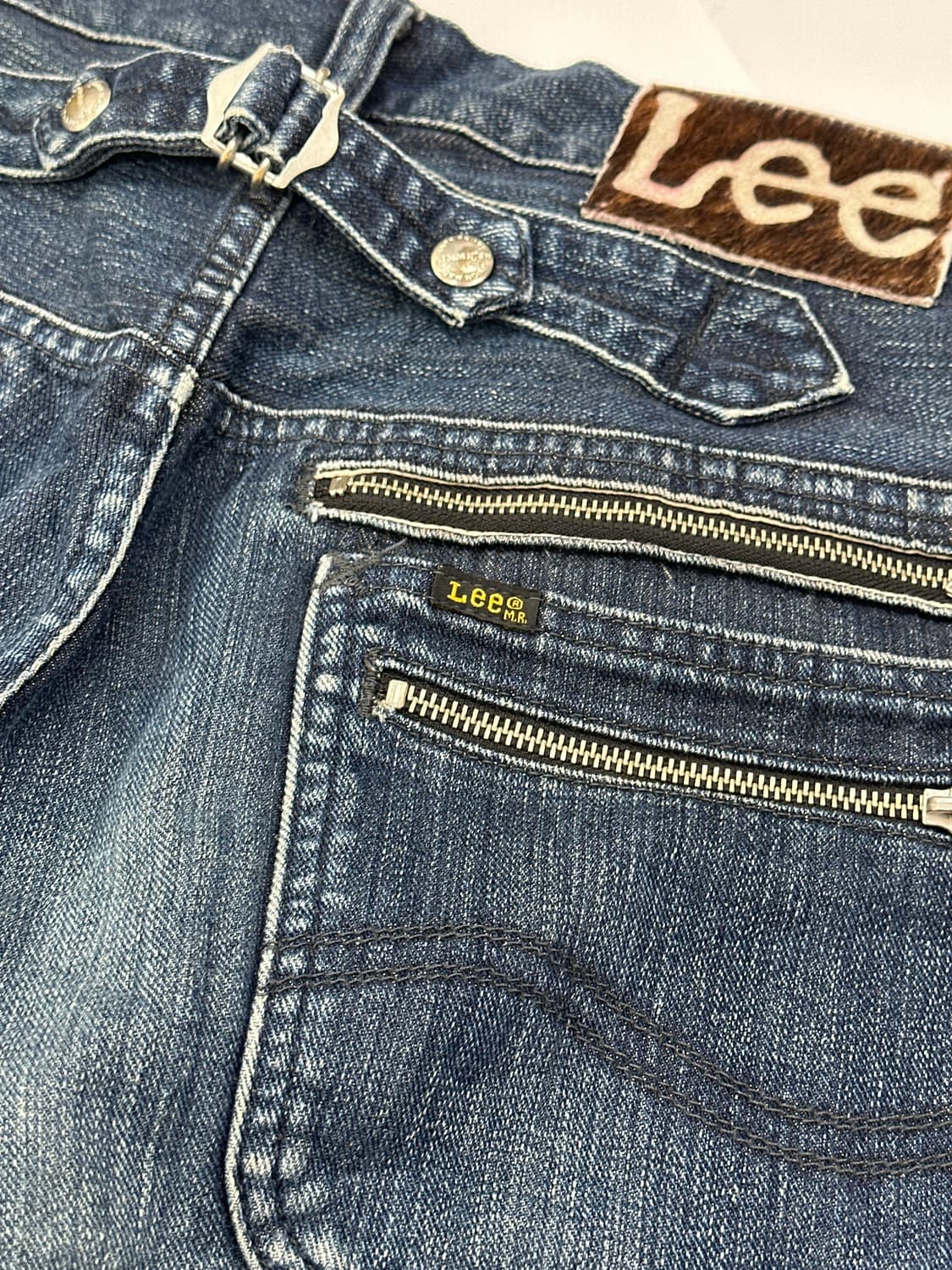 재팬 Lee 빈티지 워싱 5부 팬츠 반바지 백포인트 버튼 아메카지 상품이미지4