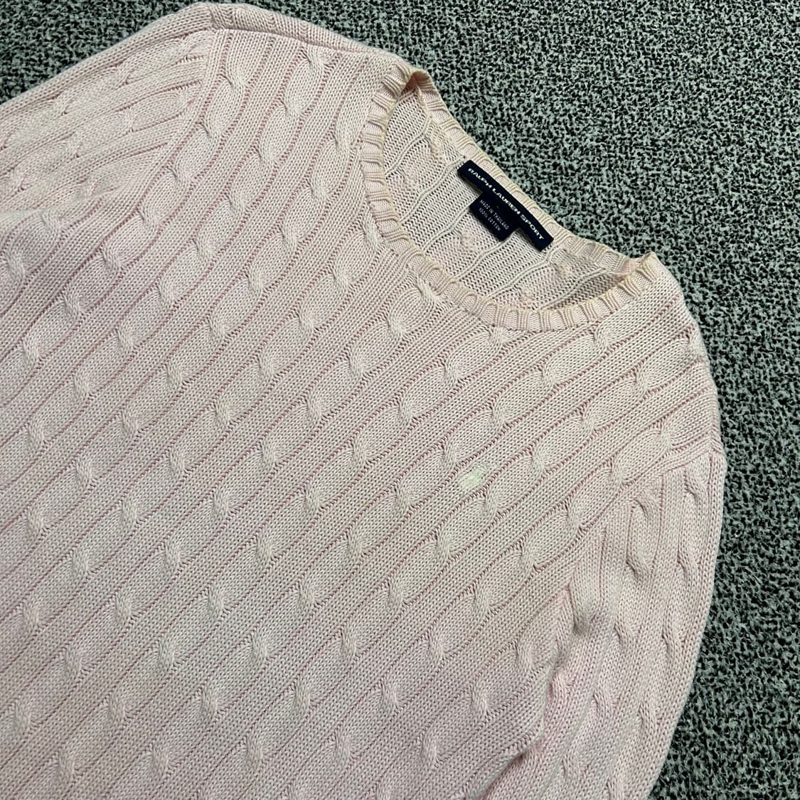 폴로 케이블 핑크 니트 상품이미지2